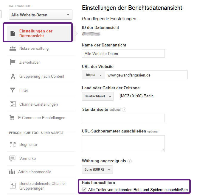 Bots filtern in Google Analytics