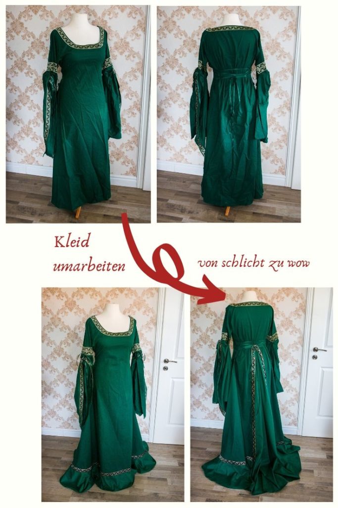 Kleid umarbeiten von schlicht zu wow. Kleid verlängern und weiter machen