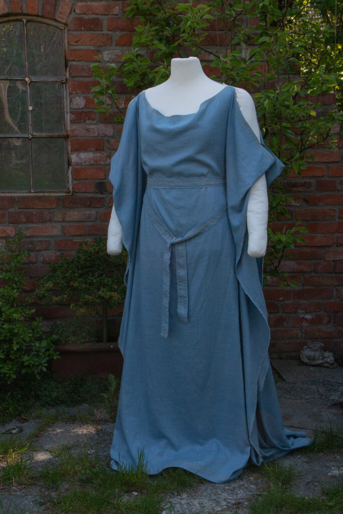 Mittelalterkleid Ceres Leinenmix vintage blau