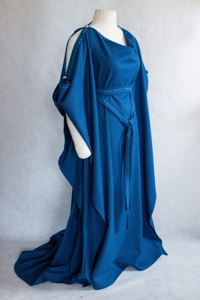 Mittelalterkleid Ceres Wolle blau